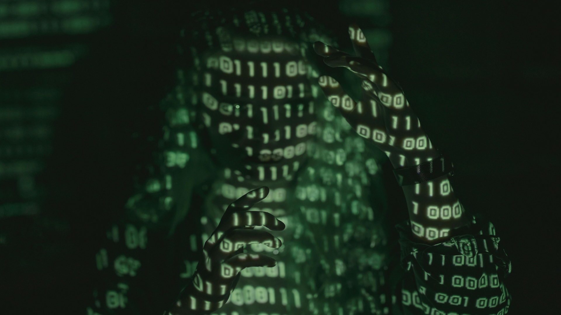 Binary Data Projected onto a Person